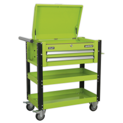 Heavy Duty Mobile Tool & Parts Trolley Hi-Viz Green